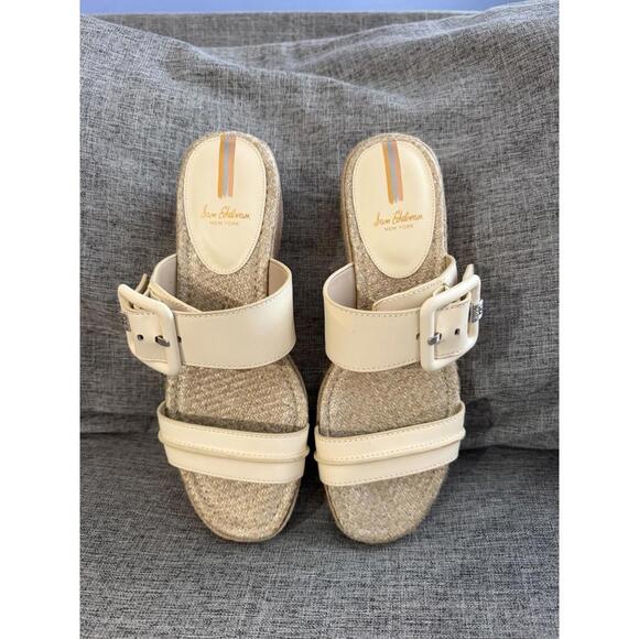 Sam Edelman Shoes - Sam Edelman Carson Platform Wedge Espadrille Slide Sandal Womens 8.5 Cream